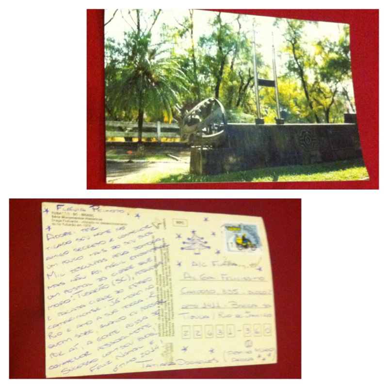 Postal de Tubarão-SC que a Tatiana me enviou