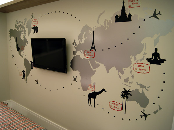 decoração mapa-mundi