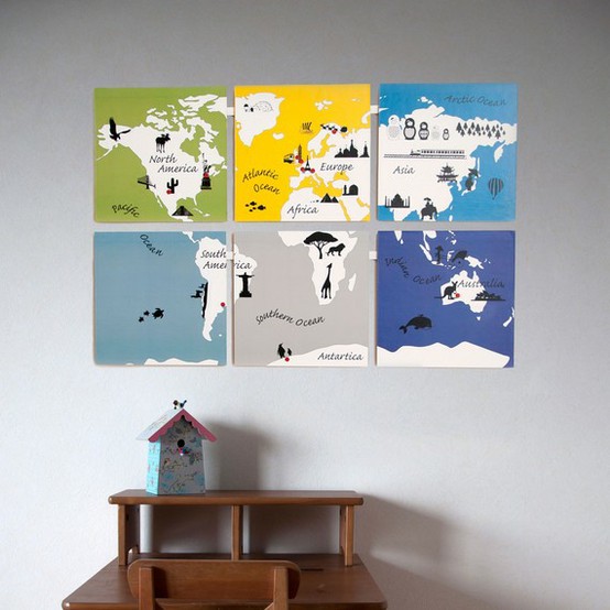 decoração mapa-mundi