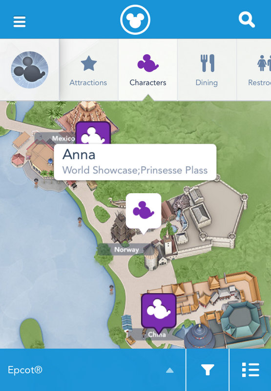 na opção de mapa, o aplicativo mostra onde fica o personagem