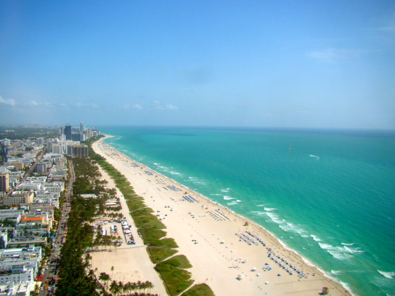Miami Beach vista do helicóptero