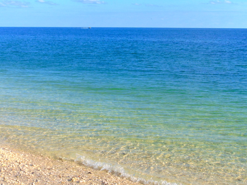 água transparente e calminha na praia do parque