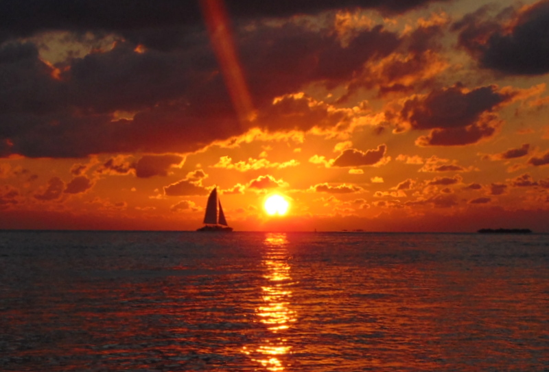 Pôr do sol no Fort Zachary Taylor Park
