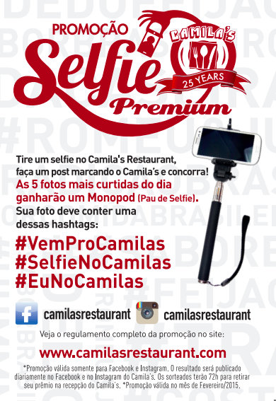 flyer do sorteio do pau de selfie