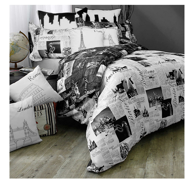 Jogo de cama e almofadas da Bed Bath & Beyond 